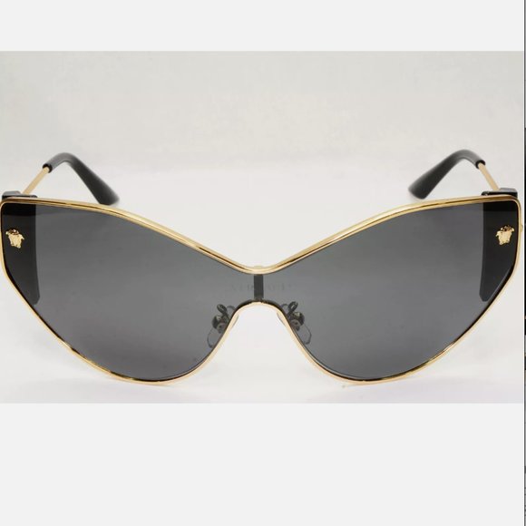 Versace Sunglasses Black Shield Medusa 55mm Sunglasses